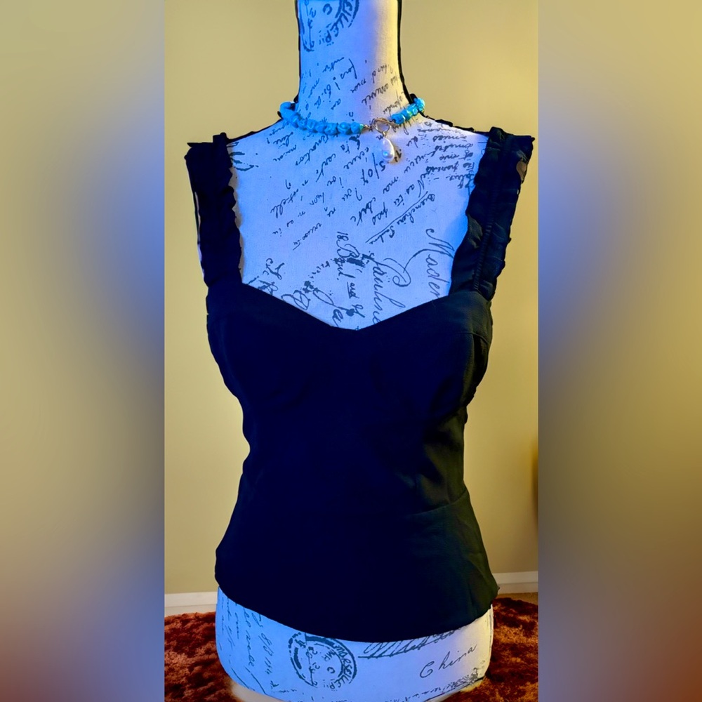 Sofia Vergara Black Corset-Style Blouse